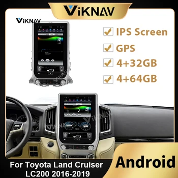 Vertikalni Zaslon Android Avto Radio za Toyota Land Cruiser LC200 2016-2019 Auto Audio Stereo Multimedijski Predvajalnik, GPS, Vodja Enote