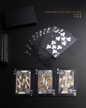 2 Kompleta/Veliko Poker Plastičnih Nepremočljiva Ustvarjalne Zlato, Črno Zlato Folijo, Igralne Karte, Družabne Igre Stroj Plastičnih Kart Poker
