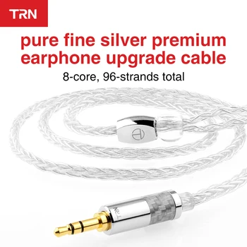 TRN 8 Core 2pin Čistega Srebra Uravnoteženo Slušalke Kabli 2,5 mm/3.5 mm Za 0.75 0.78 MMCX Nadgradnjo Zamenjava Slušalke Kabel