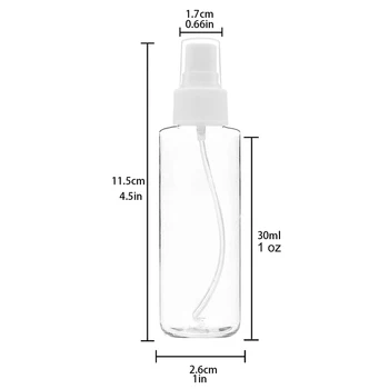 Komplet 10 kosov 30 ml (1 oz) Prazen Prozorno Plastično Fine Megle Spray Steklenico