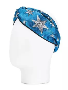 2018 nove svetlo modra zvezda vezenje ženske glavo, zavite pletene elastične dodatki za lase