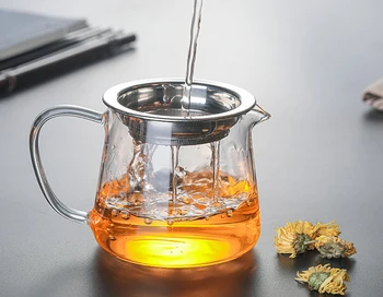 Toplotno odporna prozornega stekla čaj pot pošteno pokal cha hai,ročno kung fu čajne skodelice teaset gongdao Točk čaja ware z ročajem