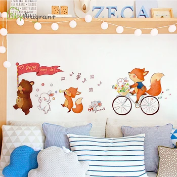 Ustvarjalne stenske nalepke otroci soba, spalnica dekoracijo sten dekor risanka živali samolepilne nalepke hiša dekoracijo za dom