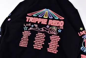 Trippie Redd hoodies merch trippieland smešno črke dekle tiskanja ulične hip hopTrippie Redd zgornji del trenirke moški ženske