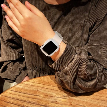 Anti-padec kovček+pas za apple watch band 44 mm 40 mm Silikonski Zaščitnik pokrov+zapestnica za iwatch Apple watch 4 5 Dodatki