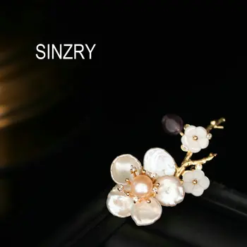 SINZRY original ročno izdelanih naravnih baročni Biser lupini Cvet elgant Broške pin ustvarjalne lady šal sponke