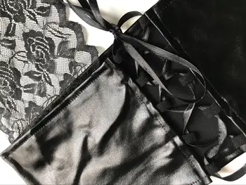 Seksi ženska čipke glisten Kovinski PVC UMETNO USNJE Perilo Babydolls Perilo Čiste Obleke, striper (desorber) Sleepwear Obleke črna