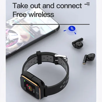 PM6 Bluetooth Slušalke MP3 Pametno Gledati Moški Ženske Srčni utrip Tracker Krvni Tlak Šport Smartwatch za Android IOS