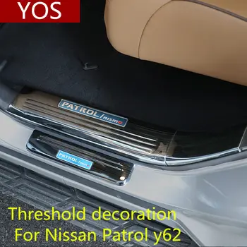 Za Nissan Patrol y62 2012-2019 polico iz nerjavečega jekla dobrodošli pedala svetel trak Patrol dodatki notranjost dekoracijo