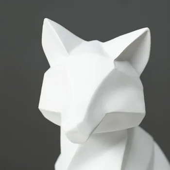 3D Povzetek Fox Obrti Geometrijske Smolo Fox Kiparstvo Namizno Dekoracijo Orgnament Živali Kip Handwork Živali Modle 05445