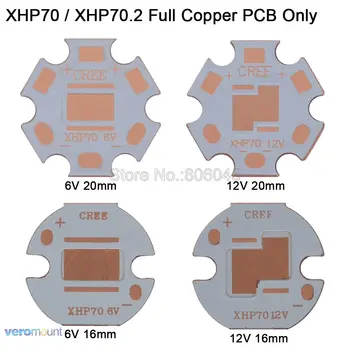 20pcs/veliko! Cree XHP70 ali XHP70.2 LED Baker PCB Board Heatsink Toplotna Ločitev LED Lučka Znanja 12V ali 6V 16 mm ali 20 mm PCB Samo