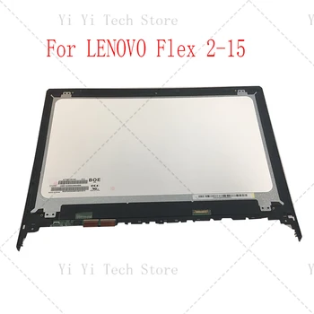 Zamenjava lcd zaslon Za Lenovo Flex 2 15 15D Sprednje Plošče 1366*768 1920*1080 zaslon na dotik, računalnike z okvirjem skupščine