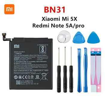 Xiao mi Originalni BN31 3080mAh Baterija Za Xiaomi Mi 5X Mi5X Redmi Opomba 5A / Pro Mi A1 Redmi Y1 Lite S2 BN31 Baterije +Orodja