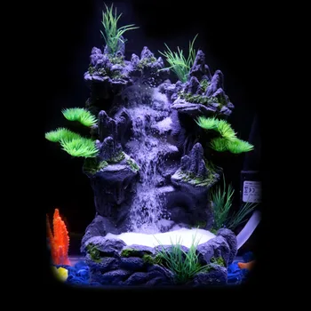 Akvarij Dekoracijo Pribor Fish Tank Krajinsko Umetni Slap Rockery Okraski Aquascape Dekor Z Brezplačno Živim