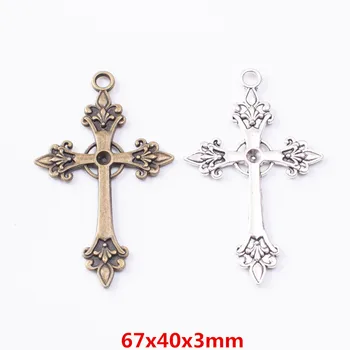 8 kosov retro kovinski cinkove zlitine križ obesek za DIY ročno izdelan nakit, ogrlico, zaradi česar 7180