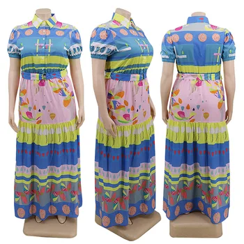 Elegantno Kratek Rokav Afriške Obleke Za Ženske Novo Dashiki Jeseni Poletje Dolgo Maxi Obleka Ženske Tradicionalna Afriška Oblačila
