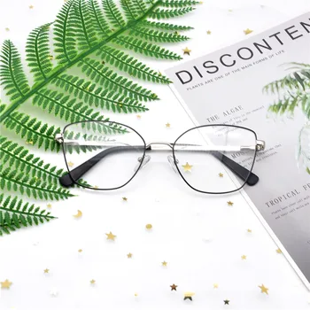 KANDREA 2020 Nove Ženske Kovinski Cat Eye Glasses Okvirjem Kvadratnih Ženski Vzoren Načrt Jasno, Leče Očala 5 Barv Optičnih Očal