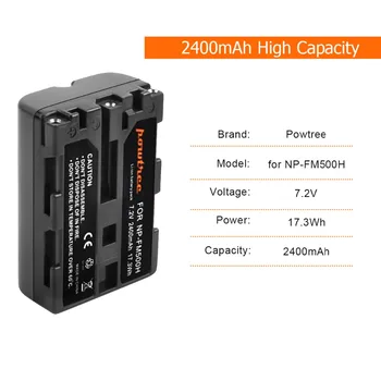 2400mAh NP-FM500H Baterija za Sony Alpha A900 A57 SLT-A57 A58 SLT-A58 A65 SLT-A65 A68 SLT-A68 ILA77 SLT-A77 II Digitalni Fotoaparat