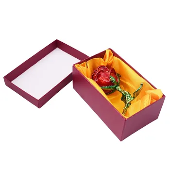 Ustvarjalne Zlitine Rose Cvet Obroč Box Kovinski Nakit Škatla Za Shranjevanje Umetno Diamond Organizator Doma Dodatki, Okraski Obrti