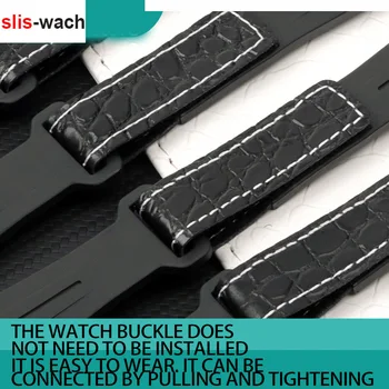 20 mm Watch Pribor Band za Rolex Submariner Daytona GMT Gume Watch Trak Silikon Usnje Nepremočljiva Watch Zapestnica 20 MM