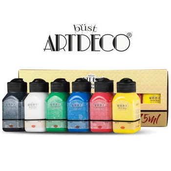ARTDECO 6 Barv/Set Strokovno Acrlyic Barve, 6 x 75 ml Steklenički, kateri Koli Površini, Slikarstvo Pigment