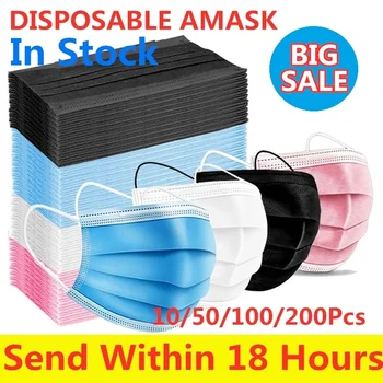 Razpoložljivi Usta Maske 3-plast Anti-Prah Mascarillas 10/50/100 Kos Non, Tkane Meltblown Krpo Maske Elastična Uho Zanke Masko