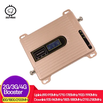 ZQTMAX 75dB 2G 3G 4G Mobilni Telefon Signal Booster GSM repetitorja UMTS DCS Lte mobilna ojačevalnik 900 1800 2100 tri zasedbe repetitor