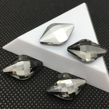 12x19mm Limone / rhombus Steklo, Kamen ,Obrnjenega Nazaj Kristalno Nosorogovo