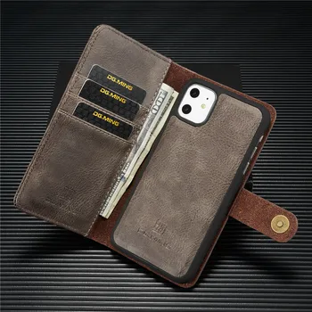 Magnetni Usnjena torbica za iPhone 8 7 6 6S Plus Denarnice Držalo za Kartico Pokrov za iPhone Mini 12 11 Max Pro XS XR X 5 5S SE Coque Etui