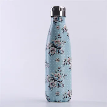 Cvetlični Ustvarjalne Vode Bottle BPA free Nerjavečega Jekla Pivo Čaj Aparat za Thermos Pijačo Steklenico Potovanja Šport Vakuumsko Izolacijo Pokal