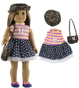 5 Nastavite Modni Slog Obleko Lutka Obleko+4 klobuki+4 vrečke+en par hlačne nogavice za 18 inch lutka obleko ameriški lutka dodatki