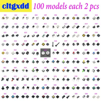 Cltgxdd Mini Gumb Paket Mikro-razsvetljava Rezilo Takta Stikalo Mikro Kratkotrajno Pritisni Gumb Avto Daljinski upravljalnik Tipko na Dotik , 100 modelov