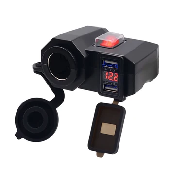 Večfunkcijsko Nepremočljiva Motoristična GPS Vrata USB Avto Brezplačno Vtičnico Cigaretnega Vžigalnika Voltmeter Nove vroče butik