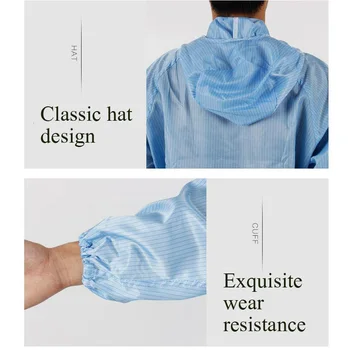 Delo Varnostna Oblačila Pajac Moški Dolg Rokav Anti-statični Hooded Čista Oblačila Prah, odporen Kombinezon Zaščitne Spray DFW077