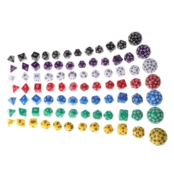OOTDTY 12pcs/Set Multi-stransko Polyhedral Kocke D4 D6 D8 D10 D12 D20 D24 D30 D60