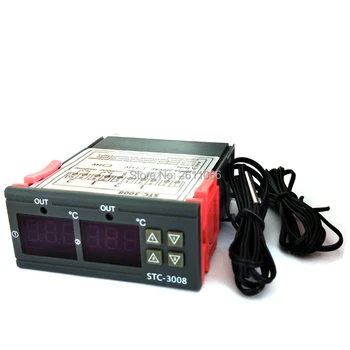 STC-3008 12V 24V 110-220V Dvojni Digitalni Temperaturni Regulator Dveh Rele Outpurmoregulator Termostat Z Grelec Hladilnik