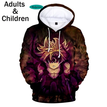 Vroče Prodaje Sedem Smrtnih Grehov Meliodas 3D Hoodies Majica 3D Moški/Fant priložnostne hoodie modna Novost Hoodies Otrok odrasla velikost