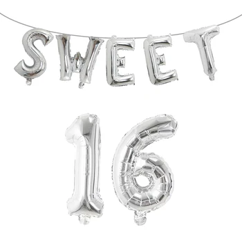 7pcs Sweet 16 18 20Party Dekoracije, baloni Dobave Šestnajst Rojstni Okraski 16 Let, Rojstni dan Številko Folija Baloni