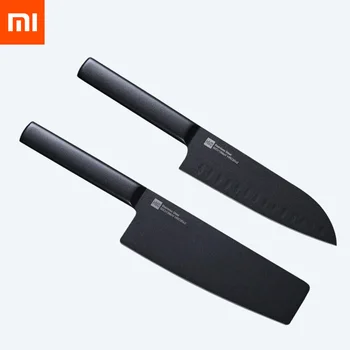 Original 2Pcs Xiaomi Huohou Kuhinjski Nož iz Nerjavečega Jekla, Noži Kuhar Set 7 Palčni Materiala 50Cr15MoV HRC 55 za Pametne Družino