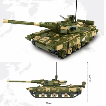 Vojaške Serije World War II Kitajske Vojske 99A Glavni Bojni Tank soldier Številke DIY Model Stavbe, Bloki, Opeke, Igrače, Darila