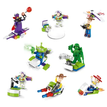 8 v 1 Igrače Zgodba 4 Woody Buzz Lightyear Jessie forky gradnik opeke slika zbirateljske Lutka igrače za otroke