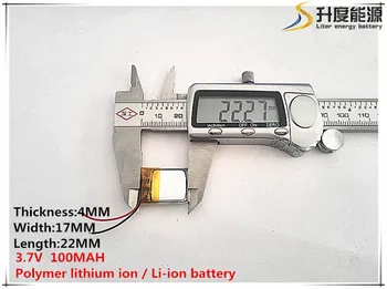 1pcs [SD] 3.7 V,100mAH,[401722] Polimer litij-ionska / Litij-ionska baterija za IGRAČE,MOČ BANKE,GPS,mp3,mp4,mobitel,zvočnike