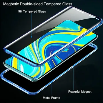 Za Xiaomi Redmi Opomba 9s Telefon Primeru Dvojni Stranski Stekleni 360 Polno Kritje Redmi Opomba 9 Pro Max Magnetni Adsorpcije Kovinski Okvir Primeru