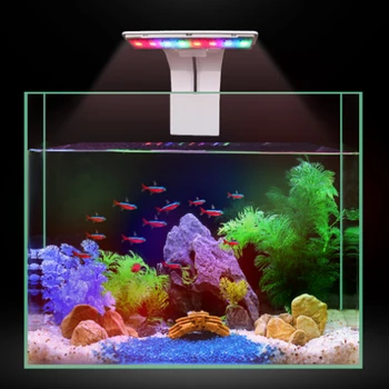 New 5W Aquarium Led Osvetlitev Modra Bela Nepremočljiva Posnetek-na LED Akvarijske Rastline Rastejo Razsvetljave za Sladkovodne Fisk Cisterne
