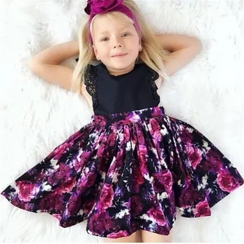 Vroče Toddelr Otroci Baby Dekleta Sestra Ujemanje Cvetlični Jumpsuit Romper Obleko Obleke Set