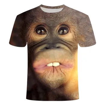 Poletje T-shirt nova smešno opica 3d tiskanje moška T-shirt priložnostne krog vratu otrok živali kratek rokav