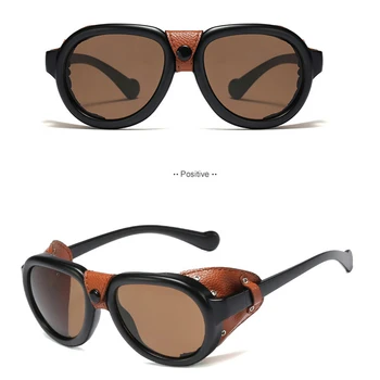 EYECRAFTERS 2020 Modni Moški Steampunk Gothic Očala sončna Očala Ženske Retro Moda Usnja S Strani Odtenki Okrogla sončna očala