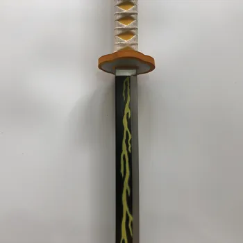 1:1 Cosplay Kimetsu ne Yaiba Meč Orožje Demon Slayer Agatsuma Zenitsu Meč Anime Ninja Nož PU igrača 104 cm