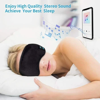 2020 Novo Brezžično Bluetooth 5.0 Slušalke Kliče Glasbe Spanja Artefakt Dihanje 3D Spanja Oči Masko Kritje Mehko Spalna Slušalke
