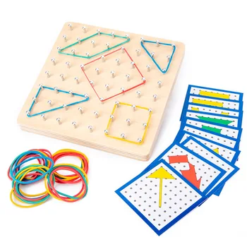 Montessori Lesene Matematiko Manipulativne Materiala Array Blok Grafike Gume Nohtov Ploščo s Karticami Predšolske Otroke, Izobraževalne Igrače